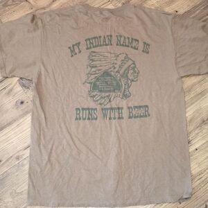 Happy Cute My Indian Name Is Runs With Beer Men’s Funny T Shirt Bar Harbor Maine